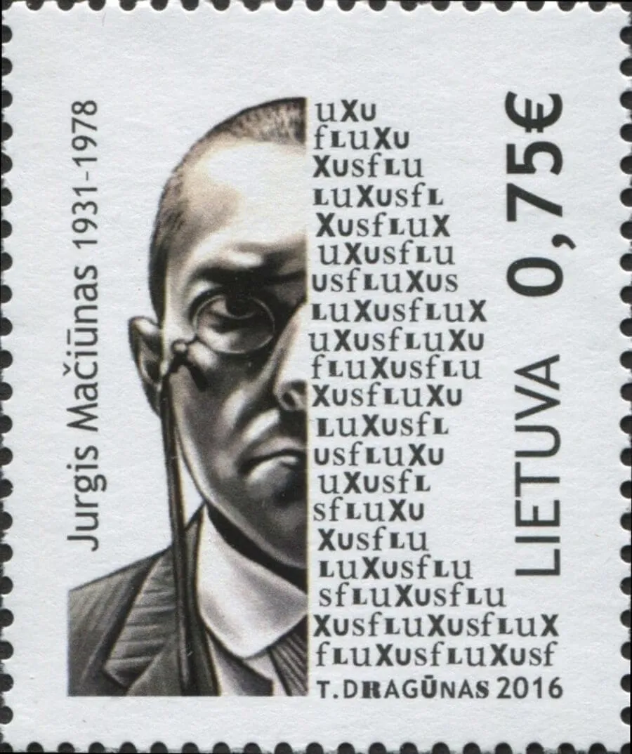 Поштова марка Литви з портретом Юрґіса Мачюнаса, 2016